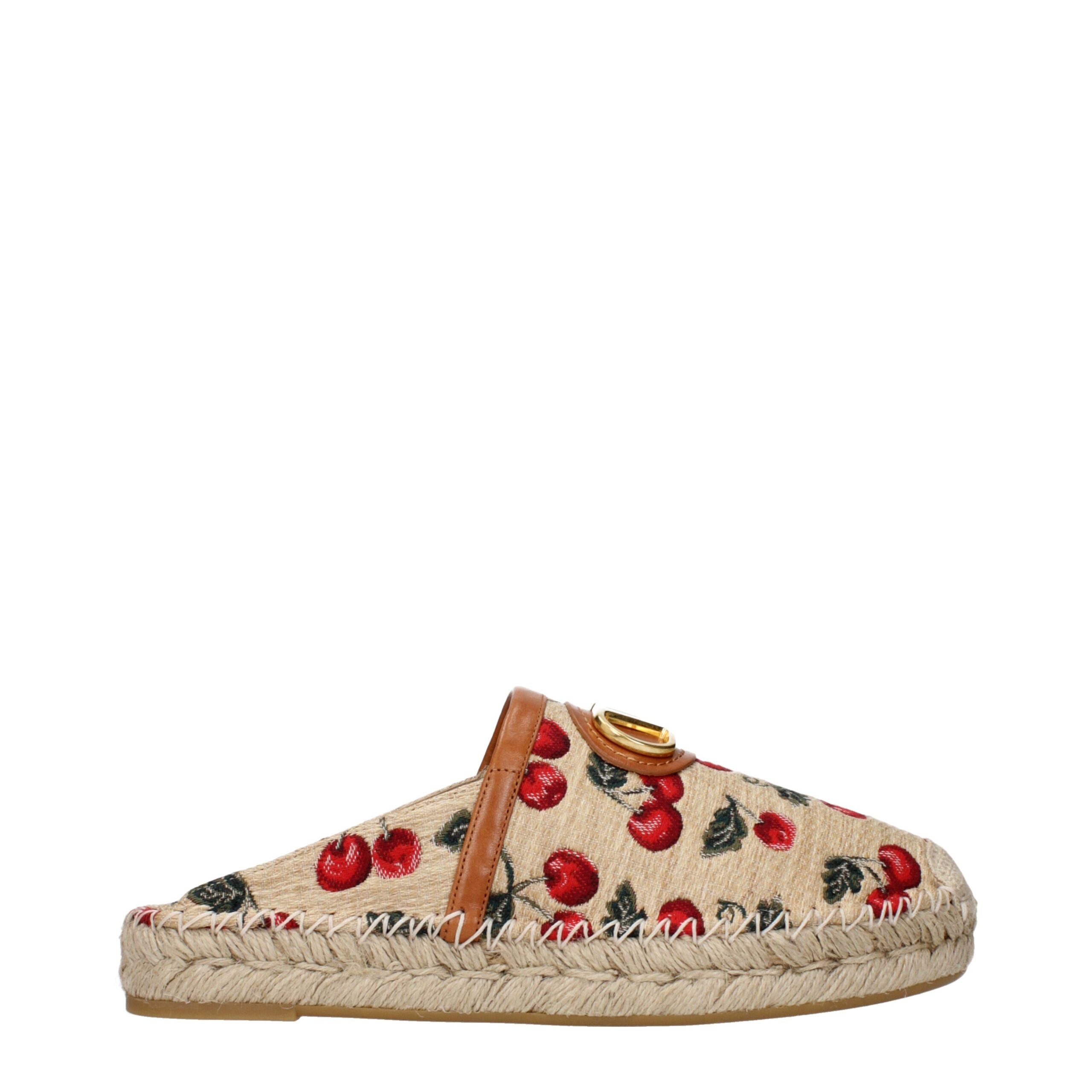 Valentino Garavani Beige Raffia Slippers Sandals